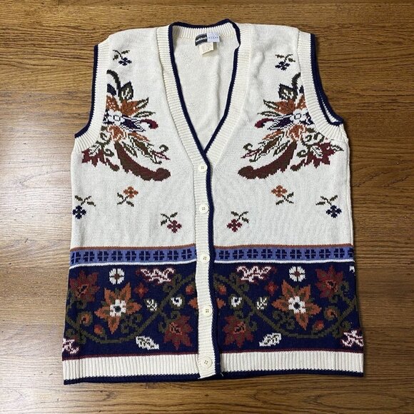 Vintage Beldoch Popper Sweater Vest Grandmacore Cottagecore USA - Picture 2 of 11